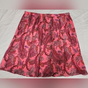 J.Crew Paisley Pink  Silk Skirt Size 14